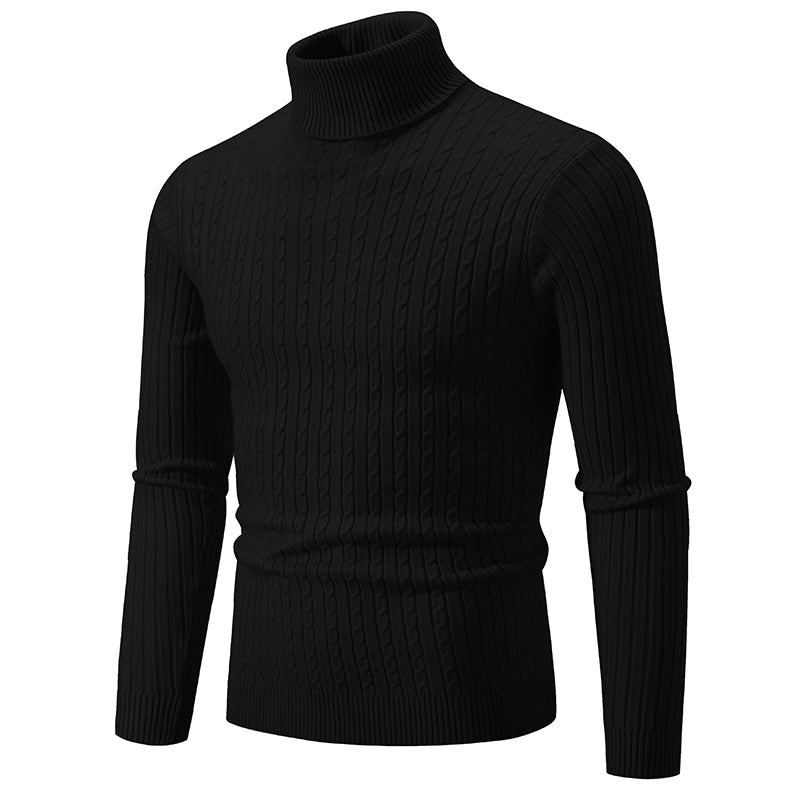 High-Neck Knit Sweater